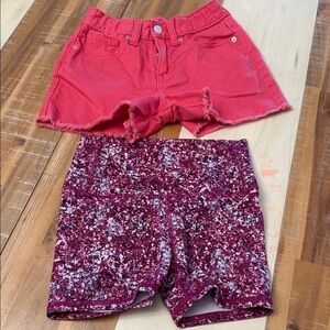 Old Navy Kids Red and Pink Speckled Shorts Set